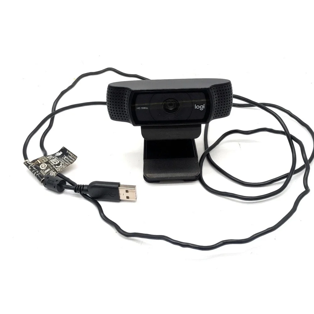 Logitech HD 1080p USB Webcam Built In Microphone Clip Mount for PC Mac Tested